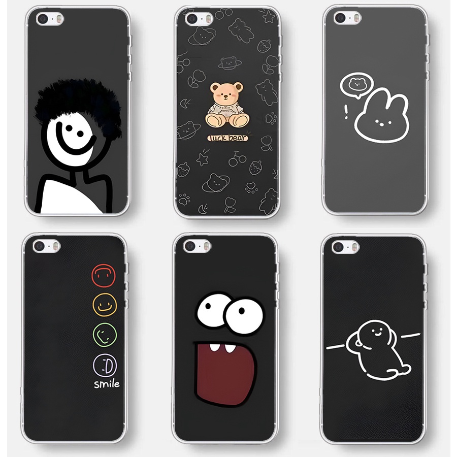 สําหรับ iPhone 4 4S 5 5S se 6 6s ซิลิโคนนุ่ม TPU เคสโทรศัพท์ด้านหลัง
