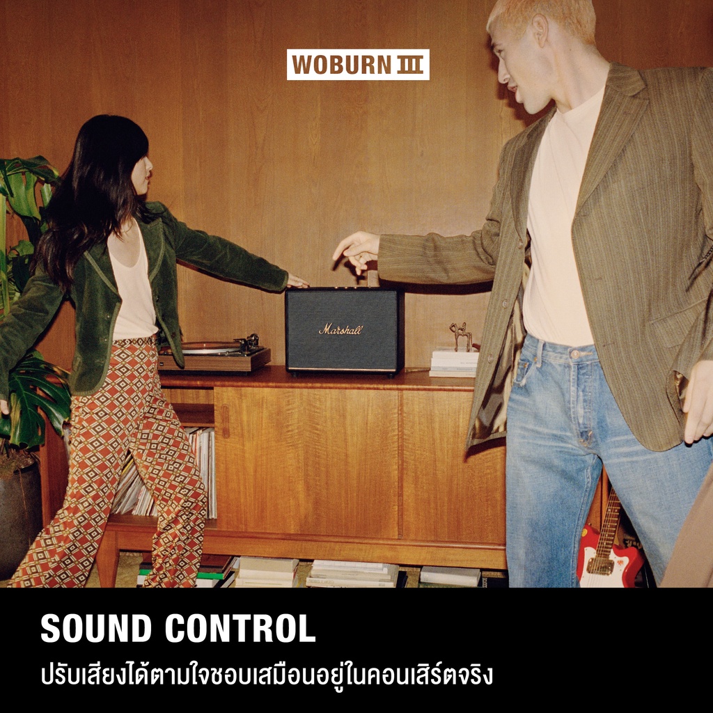 MARSHALL Woburn III Black -  รับประกัน 1 ปี + ส่งฟรี - ลำโพงบลูทูธ ลำโพง marshall ลําโพง bluetooth