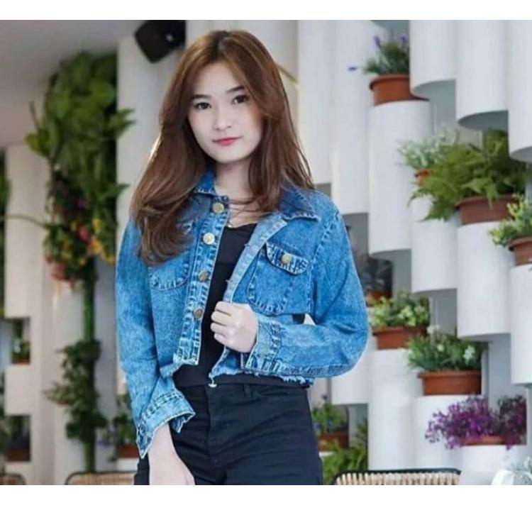 จัมโบ้แจ็คเก็ตยีนส์ผู้หญิง/JUMBO RAWIS CROP JACKET CROP JEANS JACKET ผู้หญิง RAWIS JACKET ผู้หญิง CR