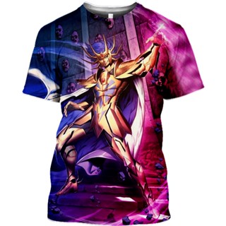 เสื้อยืด พิมพ์ลายการ์ตูนอนิเมะ Saint Seiya สไตล์สตรีท สําหรับผู้ชาย