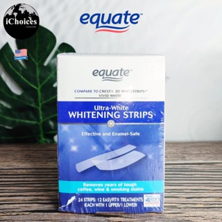 [Equate] Ultra-White Whitening Strips Effective and Enamel-Safe 24 Strips แผ่นฟอกฟันขาว ขจัดคราบเหลือง คราบกาแฟ ฟอกสีฟัน