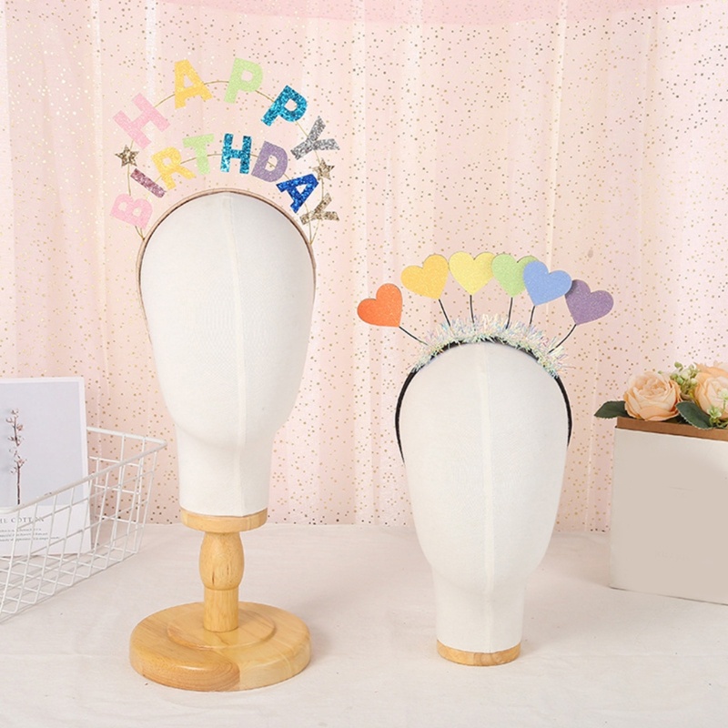 Whi Happy Birthday Headband Birthday Party Crown Hair Hoop Birthday Party Dress up