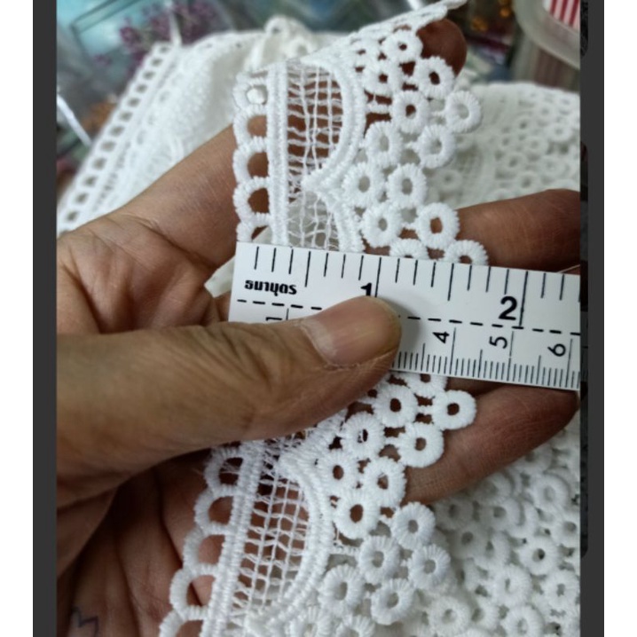 ลูกไม้1.5นิ้ว(ขาว.ดำ)🧦👗 เนื้อดีละเอียดมากค่ะ