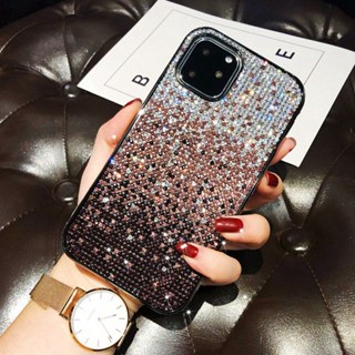 เคสโทรศัพท์มือถือ ประดับกลิตเตอร์ พลอยเทียม ไล่โทนสี หรูหรา สําหรับ iPhone 14 Pro Max 13 Pro 12 Pro Max 14 Pro 13 12 Pro