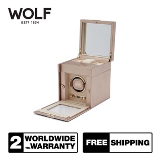 WOLF1834 กล่องหมุน กล่องนาฬิกา  รุ่น  PALERMO SINGLE WINDER WITH JEWELRY STORAGE (ROSE GOLD)