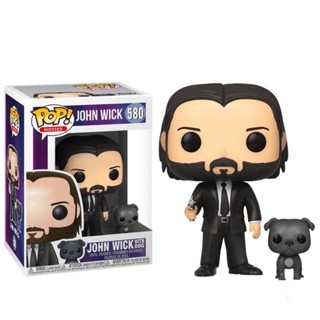 Funko POP! ฟิกเกอร์ John Wick John in Black Suit with Dog 580 ของเล่นสําหรับเด็ก