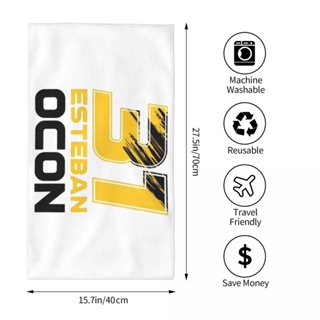 Esteban Ocon logo (3) ผ้าขนหนู ทรงสี่เหลี่ยม ขนาด 70x40 ซม. สําหรับออกกําลังกาย โยคะ วิ่ง กลางแจ้ง