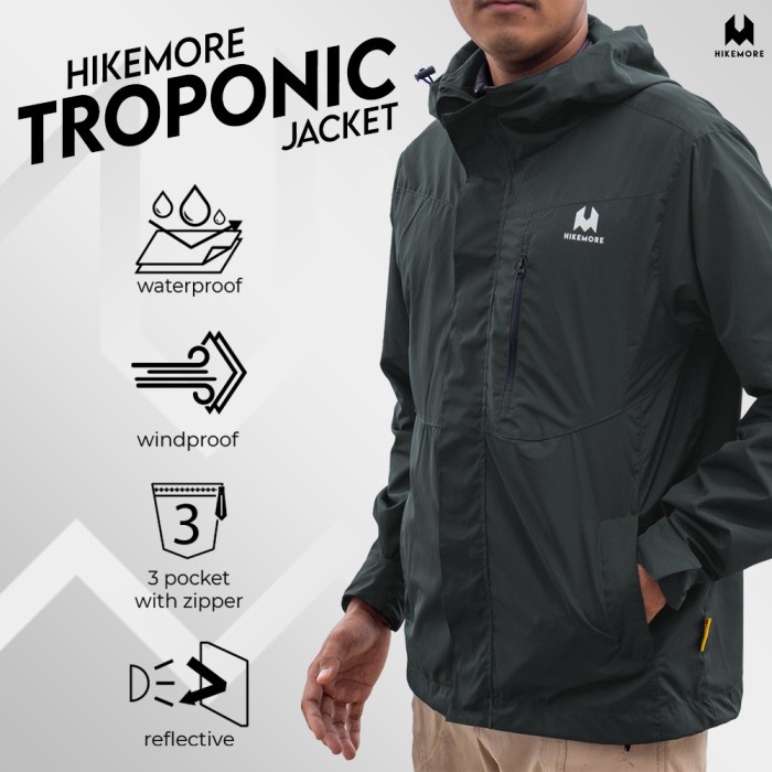 เสื้อแจ็คเก็ตผู้หญิง Mens and Womens Casual Jacket Hikemore Tropical Outdoor - สีเทาเข้ม M hoodie เส