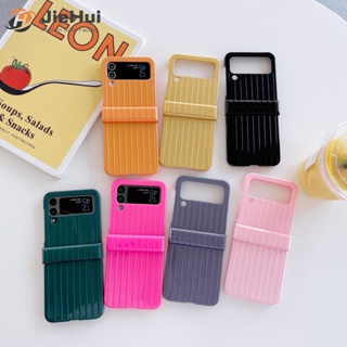 Jiehui เคสโทรศัพท์มือถือแฟชั่น สามชิ้น แวววาว สําหรับ Samsung Z Flip4 Z Flip3