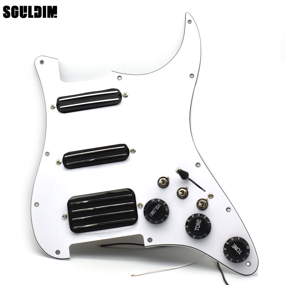 Ssh เอาต์พุตสูงโหลด Prewired Scratchplate Coil Splitting 2 Mini Humbucker พร้อม Coil Pickup กีตาร์ไฟฟ้า Pickguard