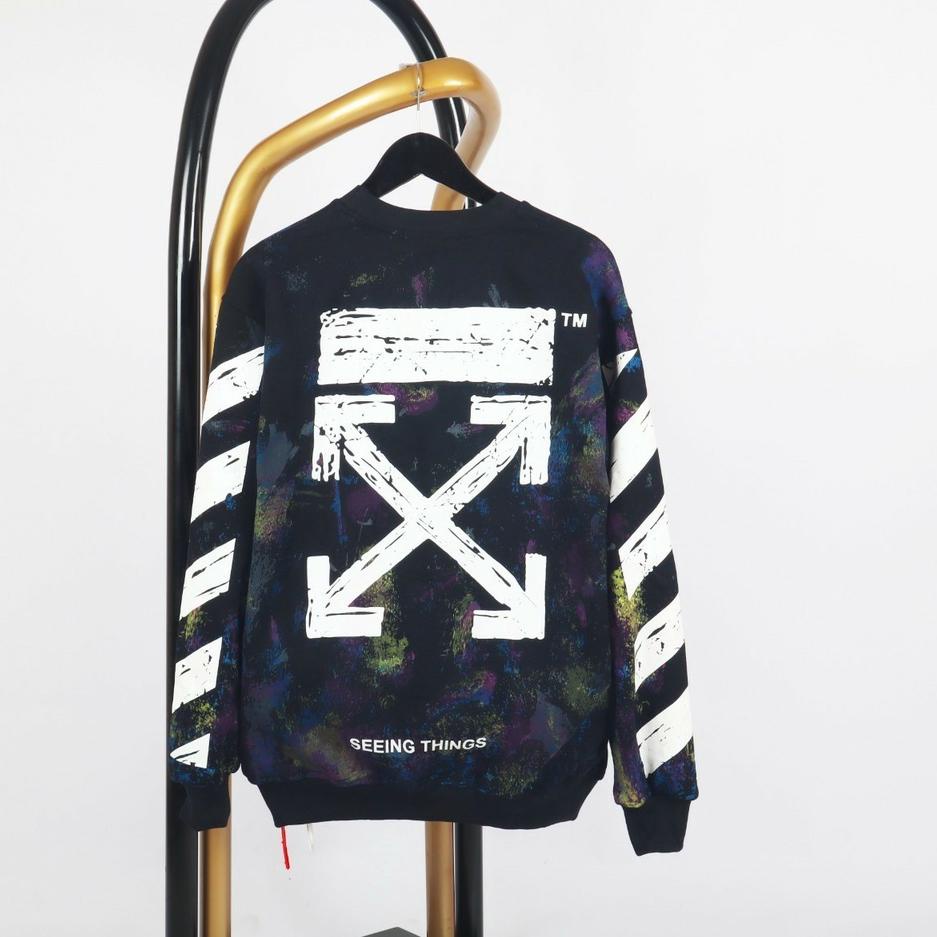 ราคาพิเศษ.. OFFWHITE GRADIENT CREWNECK SWETER - เสื้อสเวตเตอร์ OFFWHITE CREWNECK - สีขาว