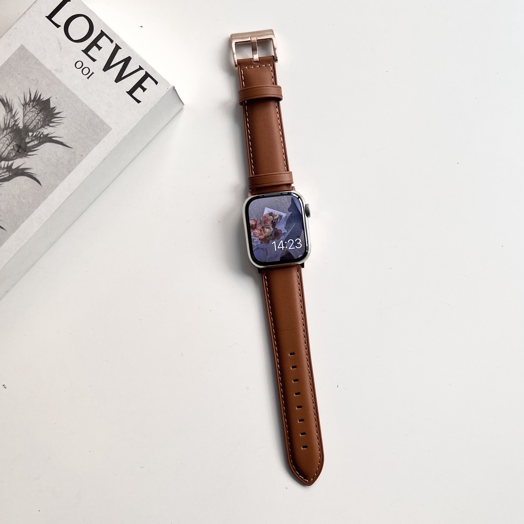 สายหนังหนังลูกวัวสําหรับ แอปเปิล ดู 38 มม.40 มม.41 มม.42 มม.44 มม.45 มม.49 มม.สําหรับ ฉันดู ชุด 10 9 8 7 กับ 6 5 4 3 2 1 สายนาฬิกา - รูปที่ 7