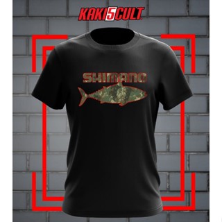 เสื้อยืดผ้าฝ้ายพิมพ์ลายแฟชั่น เสื้อยืดลําลอง SHIMANO CAMOUFLAGE