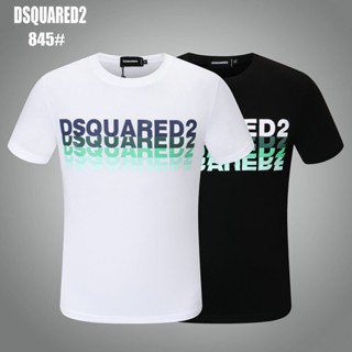 เสื้อทหาร ของแท้ร้อน 2022 DSQUARED2 ผู้ชายผู้หญิงพิมพ์ตัวอักษรคอสั้นแขนสั้นถนนฮิปฮอปเสื้อยืดทีเชิ้ตผ้าฝ้ายบริสุทธิ์