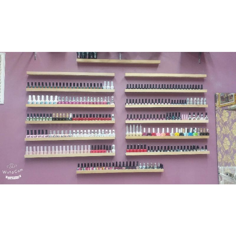 ชั้นวางสีทาเล็บ ชั้นวางขวดสีทาเล็บ ยาว60ซม. และ 80ซม. 1ชุดได้ 5ชั้น