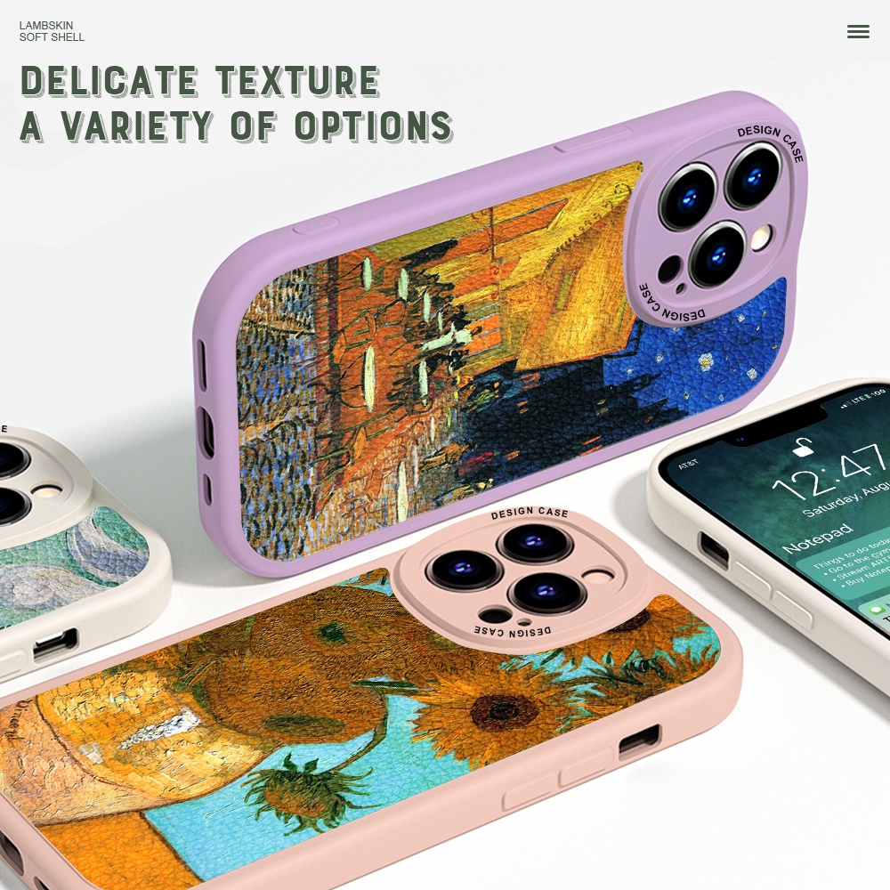 Realme Narzo 20 30A 50A 50 GT Neo 2 3T X XT X2 Prime 5G เคสเรียวมี สำหรับ Case Oil Painting เคสโทรศัพท์ Cover Lambskin Cases