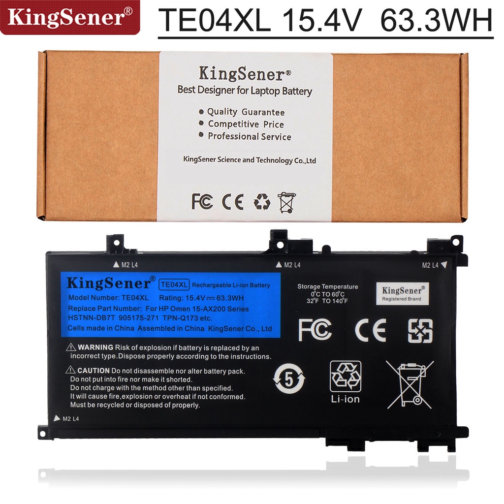 KingSener TE04XL Laptop Battery For HP OMEN 15-AX200 15- AX218TX 15-AX210TX 15-AX235NF 15-AX202N 15-BC200 HSTNN-DB7T 905
