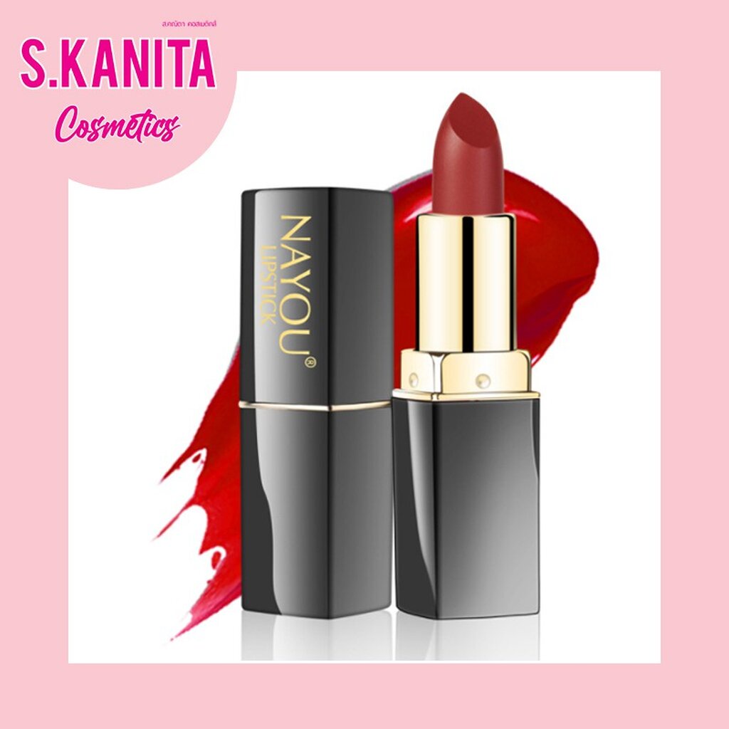 🌸สินค้าพร้อมส่ง🌸ลิปสติกกันน้ำ ให้ความชุ่มชื้น 6 เฉดสี NAYOU Lipstick 6 colors