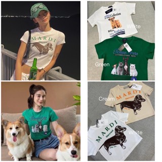 💫New💫(พร้อมส่ง) Crop Valen Pets&amp;Mardi สกรีนลายน้อนหมาแมว