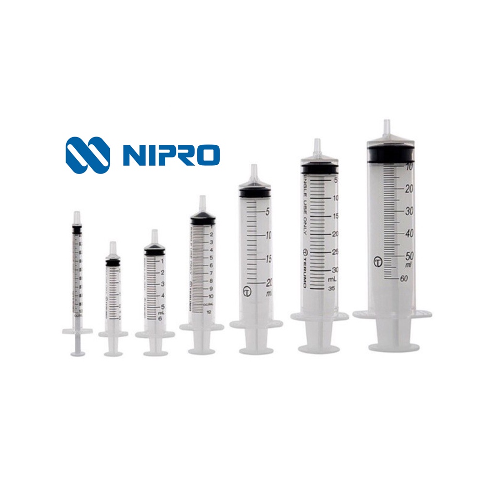 Nipro Syringe Without Needle กระบอกฉีดยา ไม่มีเข็ม จำนวน 1 ชิ้น ขนาด 1 ml / 3 ml / 10 ml / 20 ml / 5