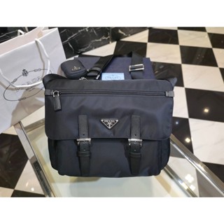 พรี​ ราคา7700 Prada 1BD953 Nylon Messenger กระเป๋าแฟชั่นกระเป๋าสะพายกระเป๋าผ้ากระเป๋าสะพายข้าง27cm