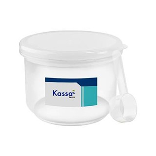 Therichbuyer ขวดโหลพลาสติก พร้อมช้อน KASSA HOME รุ่น JCJ-1621 ขนาด 330 มล. สีขาว