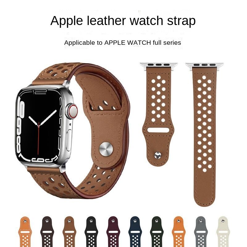 สายนาฬิกา applewatch หนัง  สายแอปเปิ้ลวอช 7 สาย iwatch se 6 5 4 3 2
