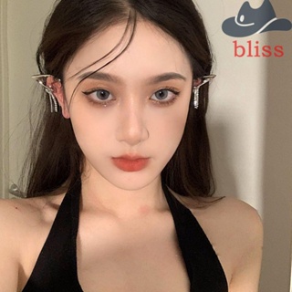 Bliss ต่างหูแบบหนีบ โลหะผสม ทรงเรขาคณิต สไตล์เกาหลี สําหรับผู้หญิง