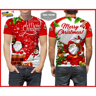 เสื้อยืด พิมพ์ลาย Merry Christmas แบบเต็มตัว