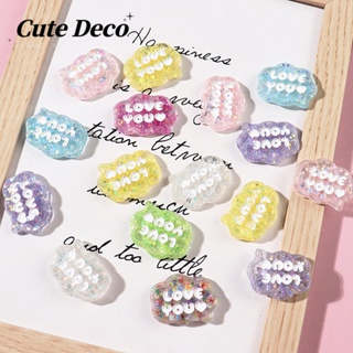 【 Cute Deco 】เมฆตัวอักษรน่ารัก (8 สี) เมฆเลื่อมสีม่วง / เมฆสีขาว เลื่อมเมฆ จี้กระดุม Crocs / Jibbitz น่ารัก Croc รองเท้า DIY / วัสดุเรซิน เสน่ห์ สําหรับ DIY