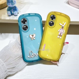 เคสโทรศัพท์ 2022 New Handphone Casing OPPO A17 A17K A77S A77 A57 Reno 8 8Z 8Pro 7 Pro 7Z 5G 4G Fashion Phone Case with Flash Drill Rabbit Airbag Shockproof Cover Protection Camera TPU Softcase เคส