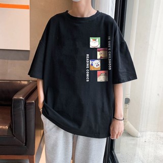 พร้อมส่ง KB-01 เสื้อคู่รักชายหญิงน่ารัก oversize เสื้อโอเวอร์ไซส์แขนสั้นสีขาว เสื้อผ้าวัยรุ่นแฟชั่นเกาหลี เสื้อยืดคอกลมล