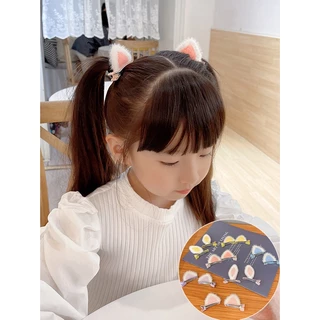 กิ๊บติดผม รูปหูแมว ผ้ากํามะหยี่ขนนิ่ม แฟชั่นฤดูหนาว สําหรับเด็กผู้หญิง จํานวน 1 ชิ้น