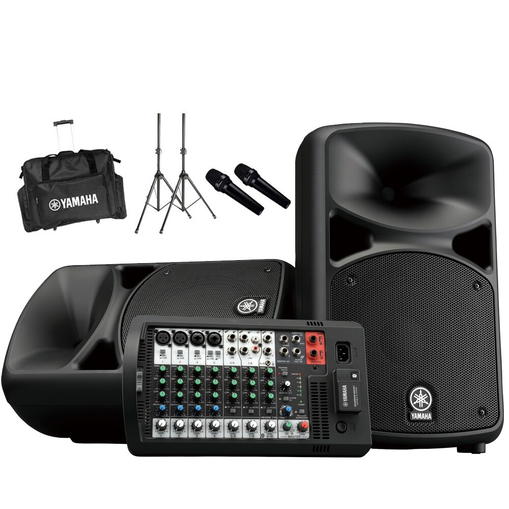 YAMAHA STAGEPAS 600BT เครื่องเสียงเคลื่อนที่ คลาส D 680 วัตต์ เพาเวอร์มิกเซอร์ 10 ชาแนล พร้อมไมค์ไดนามิกคู่