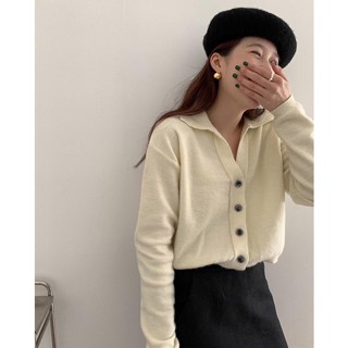 cpjgirlxx | Cheesecake Polo Cardigan - 2col [10.10] คาดิแกนคอปกไหมพรม นุ่ม ทอแน่น เกาหลี