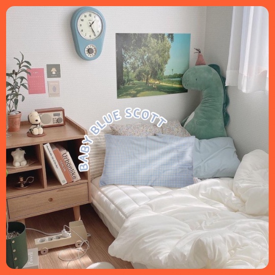 🧸ปลอกหมอน น่ารักลายสก็อตสไตล์เกาหลี 💕ผ้าcotton 100% gingham Pillowcase🧵