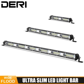 7&amp;quot; 13&amp;quot; 20 Inch LED Work Light Bar Ultra Slim Single Row Wide Flood Beam Driving Lamp For Jeep Auto ATV Off Roa