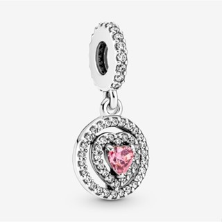 [พร้อมส่ง สินค้าแท้ 💯] Pandora Sparkling Double Halo Heart Dangle Charm