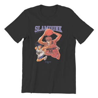 เสื้อยืดสีขาวผู้ชาย Slam Dunk ผู้ชายเสื้อยืดอะนิเมะอะนิเมะแปลกใหม่ทีเสื้อแขนสั้นคอกลมเสื้อยืดผ้าฝ้ายบริสุทธิ์เสื้อผ้าคลา