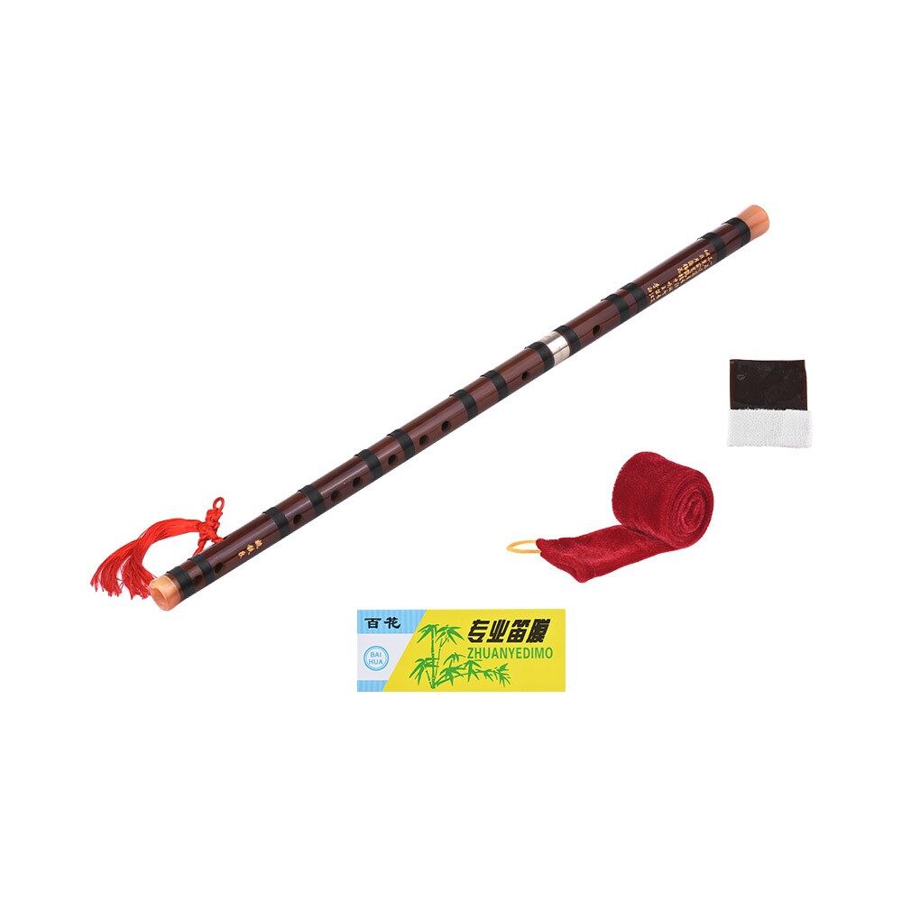ขลุ่ยไม้ไผ่แบบจีน เครื่องดนตรีสำหรับผู้เริ่มต้น เป่าด้านข้าง พร้อมเยื่อไผ่ ซองกำมะหยี่ สำหรับนักดนตรีมือสมัครเล่นและมืออ - รูปที่ 5