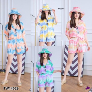 MM14029 Set 3 ชิ้น #สาวอวบ เสื้อเชิ้ตแขนสั้น+กางเกงขาสั้น+หมวกบัคเก็ต Set of 3 pieces #chubby girl short sleeve shirt +