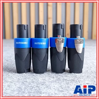 แพ็ค4อัน MITSUMI SPEAKON ไม่มีหาง สีน้ำเงิน กดล็อค speakon สเปคคอน ตัวผู้ แจ็คสเปคคอน สเปคคอนตู้ลำโพง เอไอ-ไพศาล