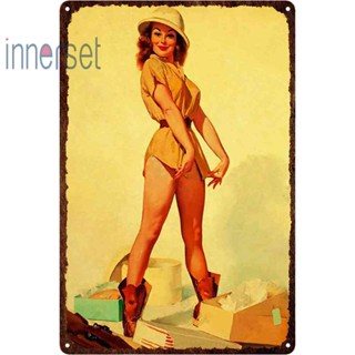 INNES Sexy Woman Retro Metal Plate Tin Sign Vintage Wall Plaque for Bar Pub Club