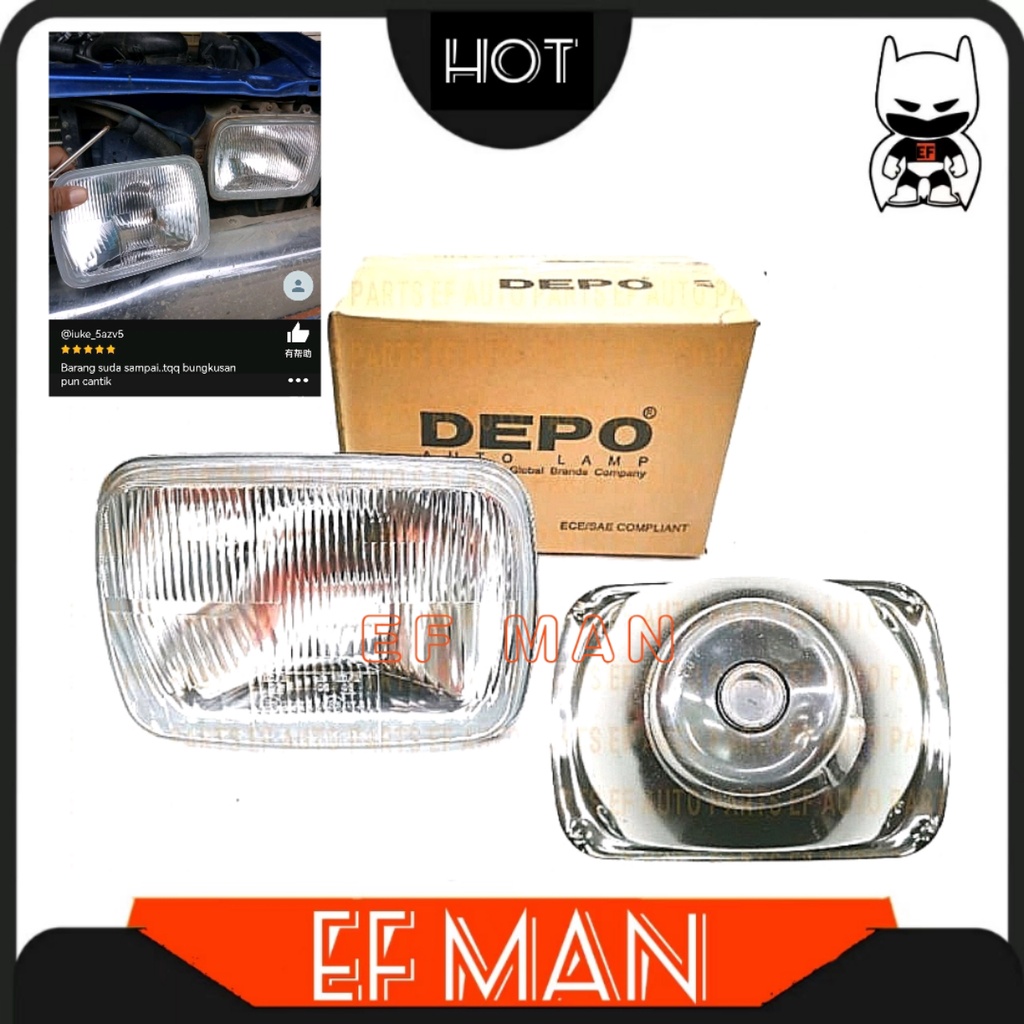 6052 H4 DEPO HEAD LAMP HICOM 2.8 4.3 FORD T3000 LORRY CAR VAN LAMPU DEPAN LORI 13CM 18CM 5" 7" INCN 