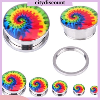 &lt;citydiscount&gt; 1 Pair Unisex Stainless Steel Ear ต่างหู ระเบิดหู Tunnels