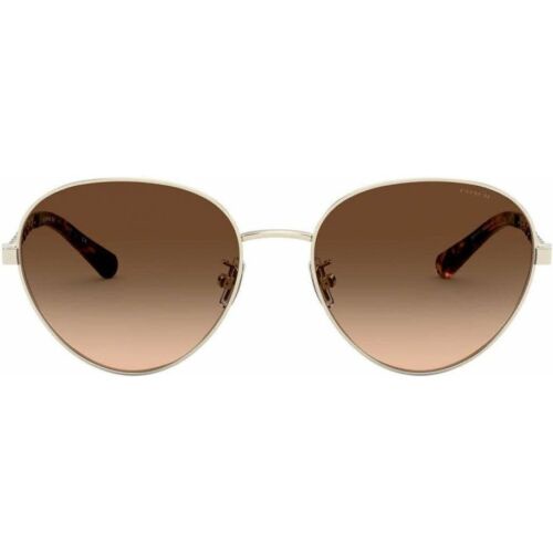 แว่นกันแดด COACH-HC7114 L1148 900574 Aviator Sunglasses Light Gold Dark Brown Gradient ของใหม่มือ1 ข