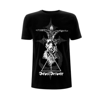 เสื้อยืดผ้าฝ้ายพิมพ์ลายคลาสสิก ขายดี เสื้อยืด พิมพ์ลาย Devildriver Baphomet - GDapin02GIegcl51 สไตล์คลาสสิก