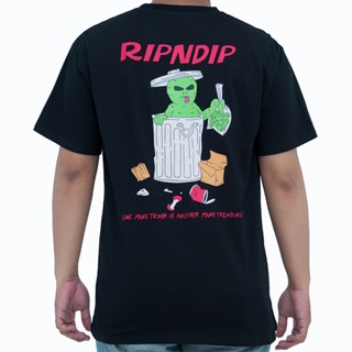 Ripndip ราคาถูก ถังขยะแมว แบบสวมนิ้วกลาง &amp; สมบัติ คู่สมบัติ เสื้อยืดแขนสั้น ฤดูร้อน สําหรับผู้ชาย ผู้หญิง แขนสั้น