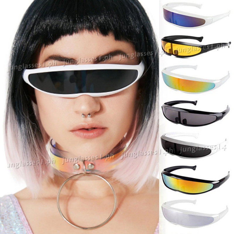 บุคลิกภาพกระจกเลนส์ Visor แว่นตากันแดดเลเซอร์อนาคตแคบ Cyclops