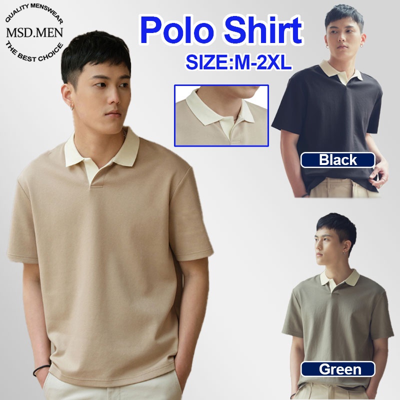[จัดส่งในท้องถิ่น] เสื้อโปโลแขนสั้นลําลอง ทรงหลวม สวมใส่สบาย เข้ากับทุกการแต่งกาย แฟชั่นฤดูร้อน สําหรับผู้ชาย แขนสั้น